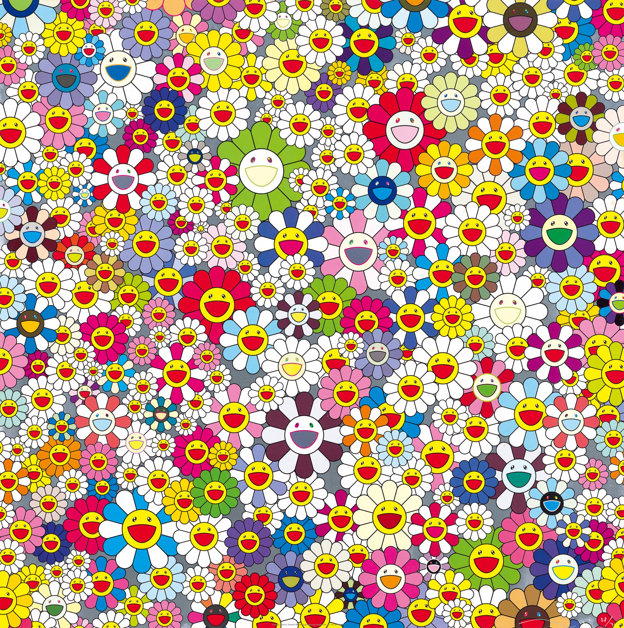 TAKASHI MURAKAMI  - TAKASHI MURAKAMI (b.1962) Flowers Flowers Flowers